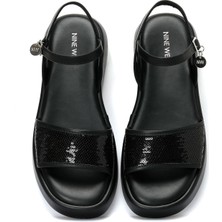 Nine West Vallerıa 4fx Siyah Kadın Kalın Taban Sandalet