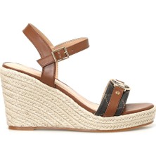 Nine West Oprena 4fx Kahverengi Kadın Dolgu Topuk Sandalet