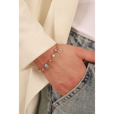 Aydın Kuyumculuk 14 Ayar Altın,renkli Toplu Bileklik AGBLK419