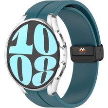 Megafox Teknoloji Samsung Galaxy Watch Uyumlu Kordon Silikon Magnetik Toka Spor Kayış, Turkuaz