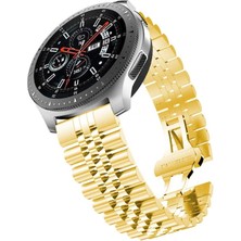 Megafox Teknoloji Huawei Watch Gt2 / Gt3 Uyumlu Kordon Paslanmaz Metal Klipsli Rolex Kayış, Gold