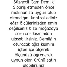 seninürünün 1. Kalite Isıya Dayanıklı Süzgeçli Borosilikat Cam Demlik Ketil Üstü Cam Demlik 1500 ml Siyah