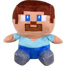 Ithal Kumaş Minecraft Anime Stil Steve 2 Karakter Figür Peluş Oyuncak Uyku & Oyun Arkadaşı 25 Cm.