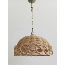 Turkish Belkıs Rattan Bambu Hasır Sarkıt Avize 35 cm