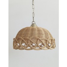 Turkish Belkıs Rattan Bambu Hasır Sarkıt Avize 35 cm