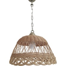 Turkish Belkıs Rattan Bambu Hasır Sarkıt Avize 35 cm