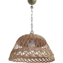 Turkish Belkıs Rattan Bambu Hasır Sarkıt Avize 35 cm