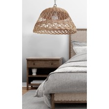 Turkish Belkıs Rattan Bambu Hasır Sarkıt Avize 35 cm