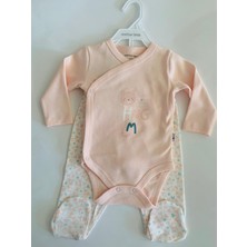 Anka Baby Tanem Zıbın Body Patikli Pantalon Ikili Kız Bebek Takım %100 Organik