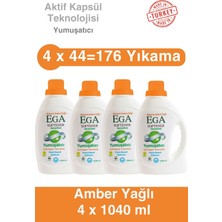 Ega Aktif Kapsül Teknolojili Amber Çamaşır Yumuşatıcısı 4 x 1040 ml