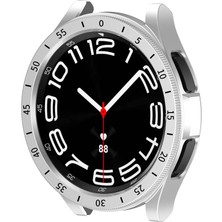 Megafox Teknoloji Samsung Galaxy Watch 6 Classic  Uyumlu Sert Pc Kasa ve Ekran Koruyucu Sport Watch Gard 29, Beyaz