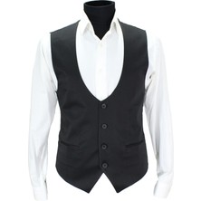 Mentor Regalo Erkek Yelek U Yaka Siyah Armürlü 50619