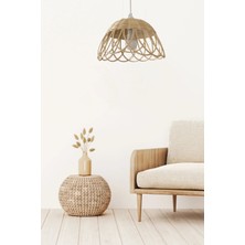 Turkish Belkıs Rattan Bambu, Hasır Sarkıt Avize 35 cm