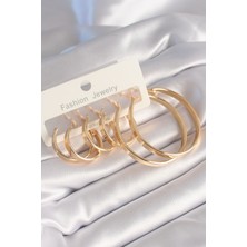 Clariss Pirinç Gold Renk Yassı Halka Model Kadın Küpe