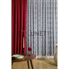 Lunett Home Kullanıma Hazır Bordo Rengi Sık Pile 1x3 Dikim Fon Perde Tek Kanat 9206