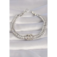 Clariss Pirinç Gümüş Renk Zirkon Taşlı Su Yolu Model Vıp Seri Kadın Bileklik