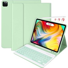 Five-E Apple iPad Pro 11 (2021) 3. Nesil Rgb LED Işıklı Türkçe Karakterli Bluetooth Özellikli Kalemlikli Klavyeli Kılıf A2377 A2459 A2301 A2460