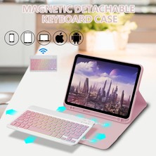 Five-E Apple iPad 10. Nesil 10.9 (2022) Rgb LED Işıklı Türkçe Karakterli Bluetooth Özellikli Kalemlikli Klavyeli Kılıf A2696 A2757 A2777 A3162