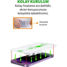 Alponso Apple iPhone 15 Pro Uyumlu Uygulama Aparatlı Kırılmaz Platinum Şeffaf Ekran