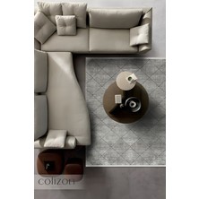 Colizon Home Cubist Krem Halı Modern Dokuma Salon Halısı Mutfak Balkon Dış Mekan Halısı