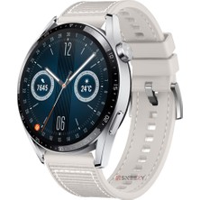 Huawei Watch Gt3 Elite-Active 46MM-GT3 Pro-Gt3 Se 22MM Uyumlu Dikiş Desenli Dokuma Silikon Kordon