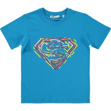 Superman Erkek Çocuk T-Shirt 10-13 Yaş Koyu Turkuaz