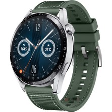 Huawei Watch Gt3 Elite-Active 46MM-GT3 Pro-Gt3 Se 22MM Uyumlu Dikiş Desenli Dokuma Silikon Kordon