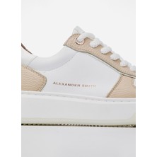 Alexander Smith Beyaz Krem Kadın Deri Sneaker ASAZHWW1540NUW