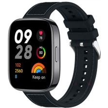 Sneezy Xiaomi Redmi Watch 3 Active Ile Uyumlu Dikiş Desenli Dokuma Silikon Kordon