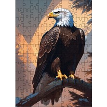 Karizma Tablo Ahşap Mdf Puzzle Yapboz Daldaki Kartal 120 Parça 25*35 cm