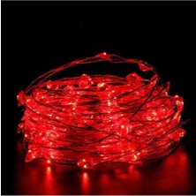 Ddpest Hn- Pil Ile Çalışan Dekoratif 10 Metre Peri LED Işık Kırmızı Işık Aydınlatma (Piller Dahil Değil)