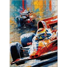 Karizma Tablo Ahşap Mdf Puzzle Yapboz Retro Formula 1 Yarışı 120 Parça 25*35 cm