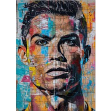 Karizma Tablo Ahşap Mdf Puzzle Yapboz Cristiano Ronaldo Futbolcu 120 Parça 25*35 cm