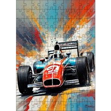 Karizma Tablo Ahşap Mdf Puzzle Yapboz Retro Formula 1 Aracı 120 Parça 25*35 cm