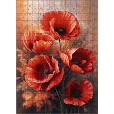 Karizma Tablo Ahşap Mdf Puzzle Yapboz Gelincik Çiçekleri 255 Parça 35*50 cm