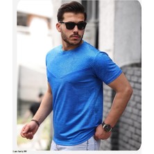 Spor Life Mens Style Mikro Desenli Sıfır Yaka Tişört