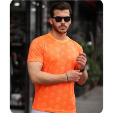 Spor Life Mens Style Sıfır Yaka Desenli Performans T-Shirt
