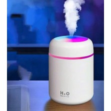 Qasul H2O Humidifier 300ML Ulrasonik Usb'li Hava Nemlendirici LED Işıklı Buhar Makinesi