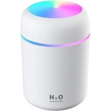 Qasul H2O Humidifier 300ML Ulrasonik Usb'li Hava Nemlendirici LED Işıklı Buhar Makinesi