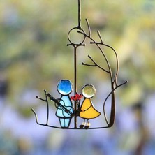 Hermoso Suncatcher Sanat Pencere Asma Melekler Çift Aşk Ev Dekoru-2 (Yurt Dışından)