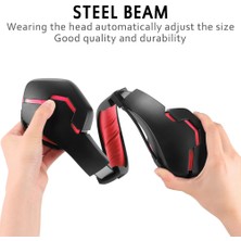 Gorgeous Ps4/ps5 Bilgisayar Pc Dizüstü Bilgisayar Için G10 Başa Monte Oyun Kulaklığı Kırmızı (Yurt Dışından)