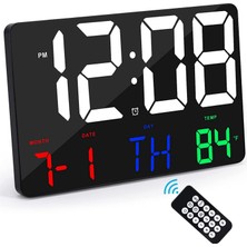 Hermoso Dijital Duvar Saati Kablosuz-A Özellikli Geniş Ekranlı Çalar Saat (Yurt Dışından)