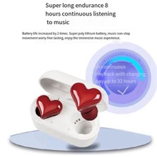 Gorgeous Love Bluetooth Kulaklık Su Geçirmez Kolay Eşleştirme Kalpli Kulaklık, Pembe (Yurt Dışından)