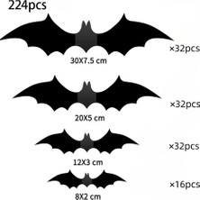 Hermoso 224 Adet Cadılar Bayramı Dekorasyon Yarasa Çıkartmalar Ev Dekor Dıy Cadılar Bayramı Için (Yurt Dışından)