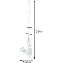 Hermoso Paskalya Tavşanı Ahşap Kolye, Tavşan Etiketleri Boyalı Ahşap Kolye, B (Yurt Dışından)
