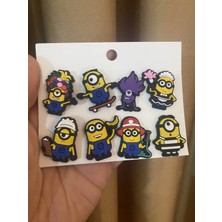 Herşey Nota Minyonlar Minions Terlik Süsü Tüm Terlikler Uyumlu 8 Adet