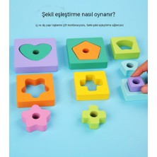 Janjonstar Yeni Çocuk Çift Katmanlı Hayvan Geometri Kulesi Gökkuşağı Hanoi Kulesi Erken Eğitim Aydınlanma Oyuncak Seti Sütun Istifleme Daire (Yurt Dışından)