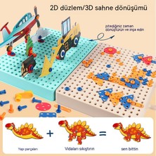 Janjonstar Çocuk Vida Kombinasyonu Oyuncak Seti Elektrikli Matkap Manuel Yaratıcı Dıy Montaj Vidası Erken Eğitim Eğitici Oyuncaklar 331 Adet Mühendislik Serisi (Yurt Dışından)