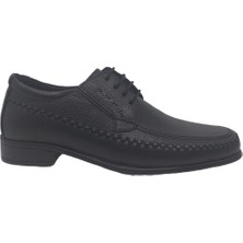 Zerhan 151 Erkek Siyah Bağcıklı  Deri Poli Taban ( Hafif ) Ayakkabı