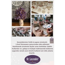 Dr. Lavender El Yapımı Seramik Lavanta Motifli Kahve Fincanı